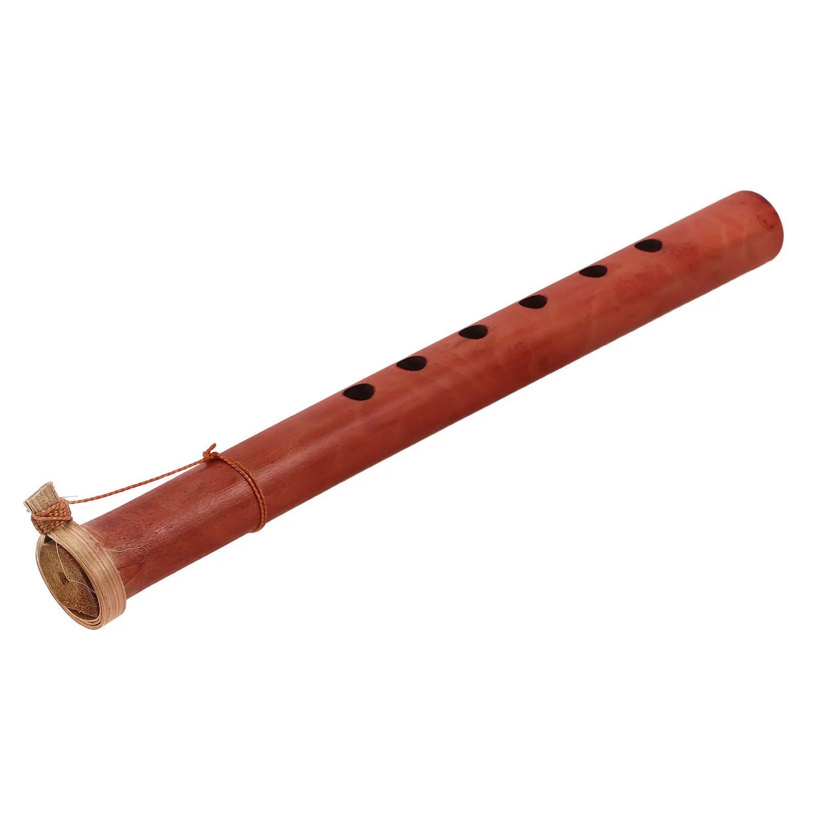 Indonesian Wooden Flute Traditional Wind Instrument 9.84 Handcrafted 6-Hole Tropical Hardwood Flute for Cultural Music Ethnic