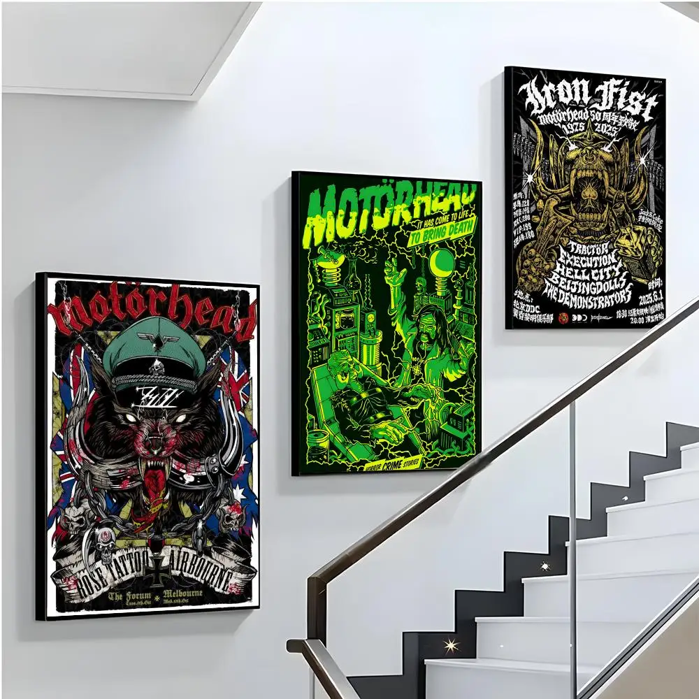 Классический плакат 70-х годов из тяжелого металла M-Motorhead Band, идеальная наклейка, самоклеящаяся, художественная, предназначенная для дома, столовой, офиса, прочный