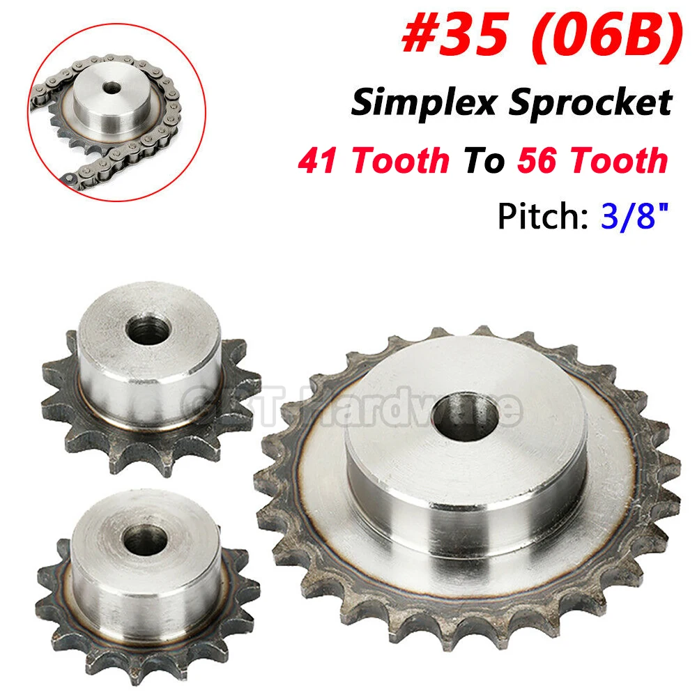 

1Pcs #35 ( 06B ) Roller Chain 41 Tooth To 56 Tooth Simplex Chain Sprockets Bore 8/10/12/14/16/18mm Wheels Pitch 3/8" (9.525mm)