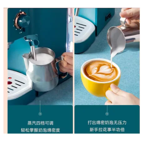 home cafe maker 230V1.2L Italian household coffee machine Donlim blue KF5400 espresso household semi-auto 20bar high pressure
