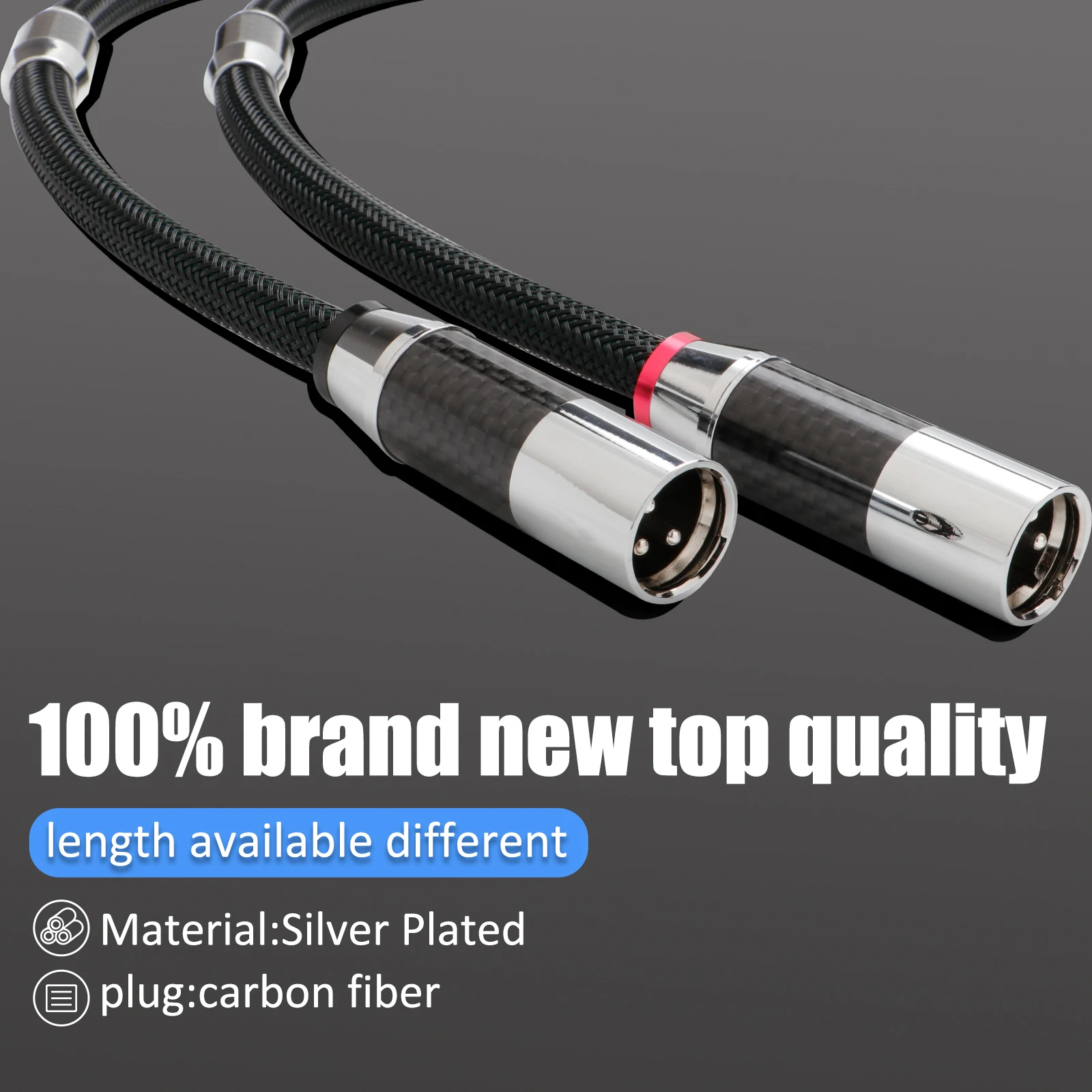 สายเคเบิลไฮไฟ XLR สายออดิโอแบบสมดุลสีเงินทองแดงผสม RCA ถึง XLR ตัวผู้ตัวเมีย