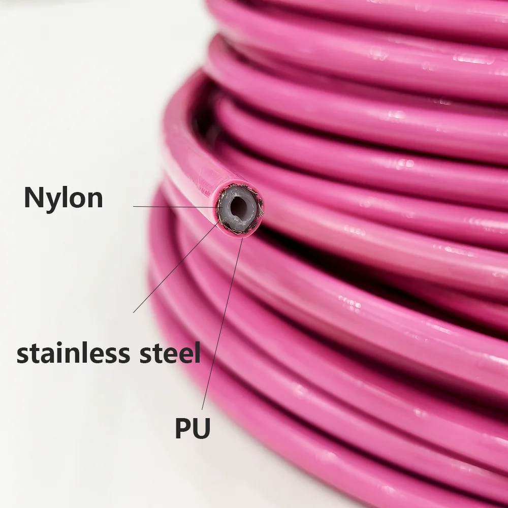Pink1M~20M Motorcycle Braided Stainless Steel Nylon Brake Pipe Line Hose Brake Line Gas Oil Fuel Tube Pipe Racing Brake Hose