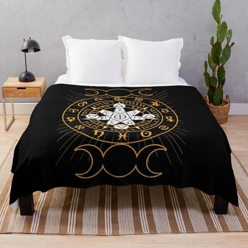 Pentagram Altar Fleece Throw Blanket Comforter Plush Soft Cozy Quilt Nursery Bedding Decor Bedroom Wiccan Star Flannel