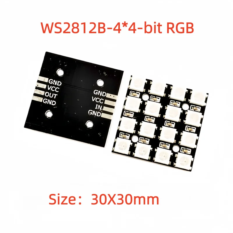 

5 шт. 16-битный RGB 4x4 4*4 светодиодный WS2812B WS2812 5050 RGB светодиодный матричный встроенный драйвер привода плата светодиодный модуль для Arduino