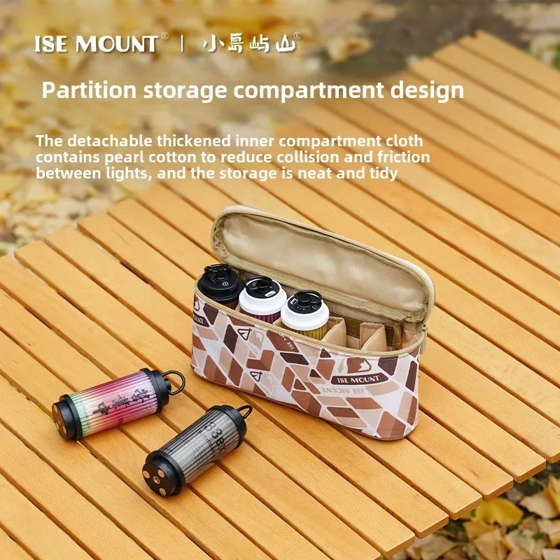 ISE MOUNT Outdoor Portable 38 Lights 38 Explore Camping Lamp Storage Bag with Detachable Layers Camping Zone Handheld Items Bag