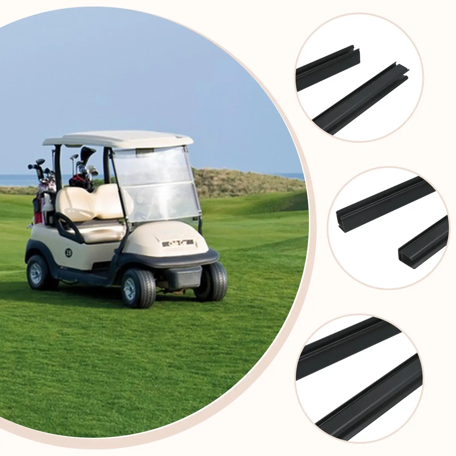 مشابك الزجاج الأمامي لعربة الجولف وشاح ملحقات عربة رياضية احترافية للاستخدام الخارجي #4