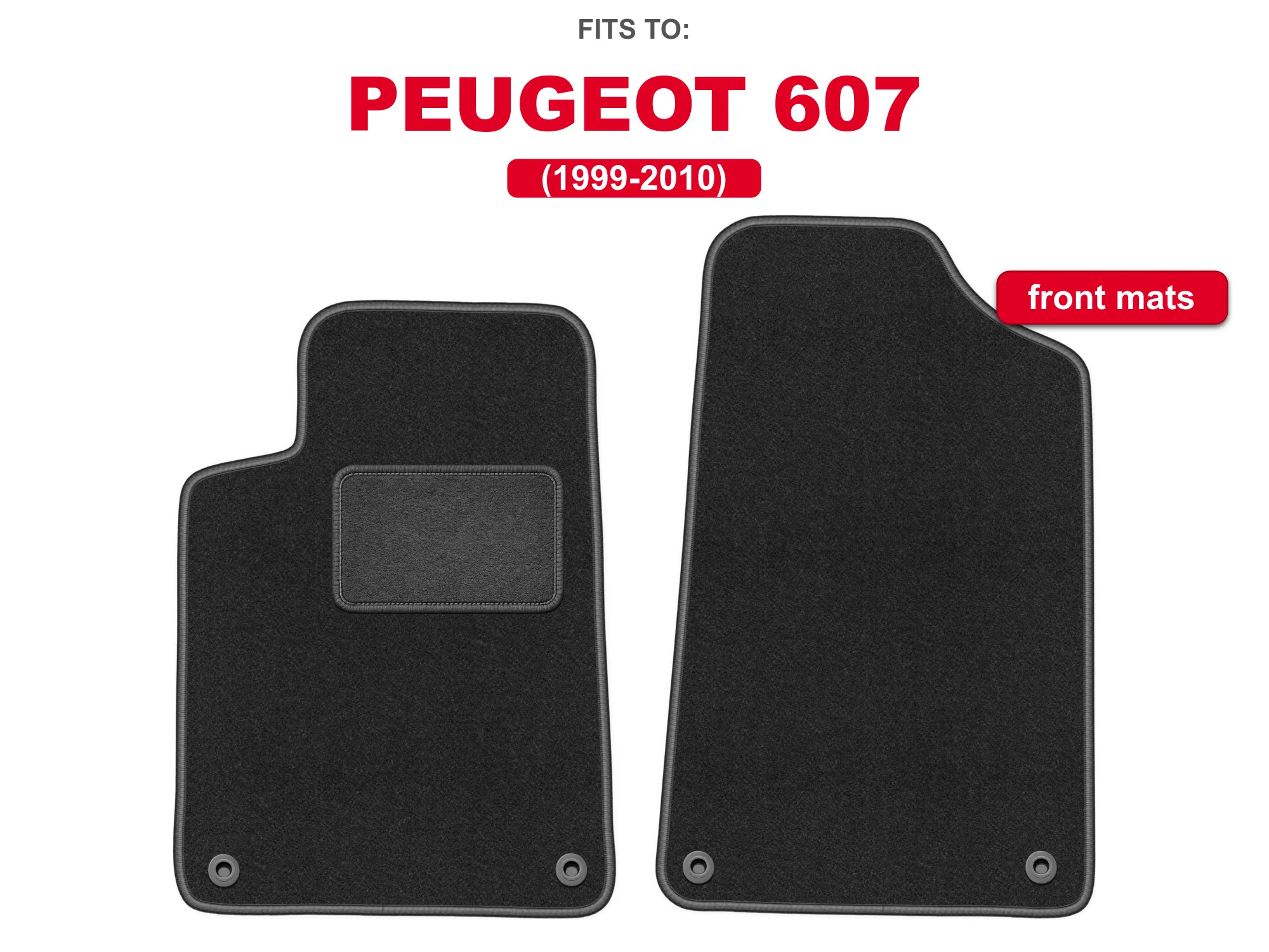 Velour vloermatten voor: Peugeot 607 1999-2010 sedan grafiet set auto vloermatten voor voertuigvloer