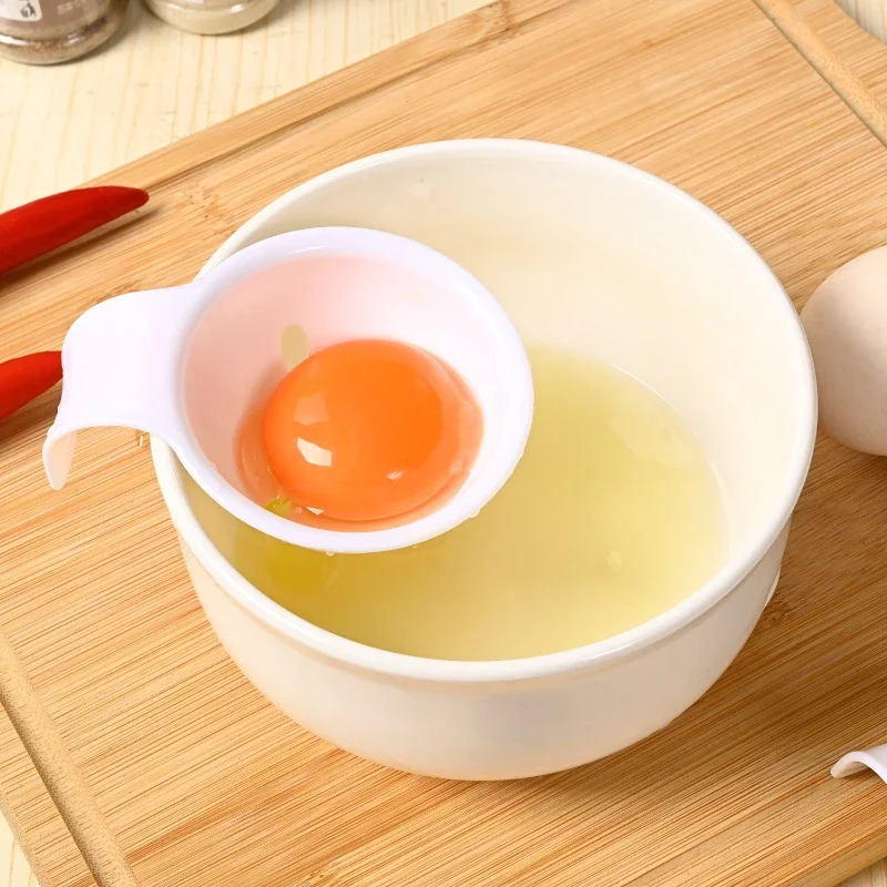 Separador de clara de huevo yema de silicona, puede abrazar el borde del cuenco, herramienta separadora para hornear de cocina pequeña