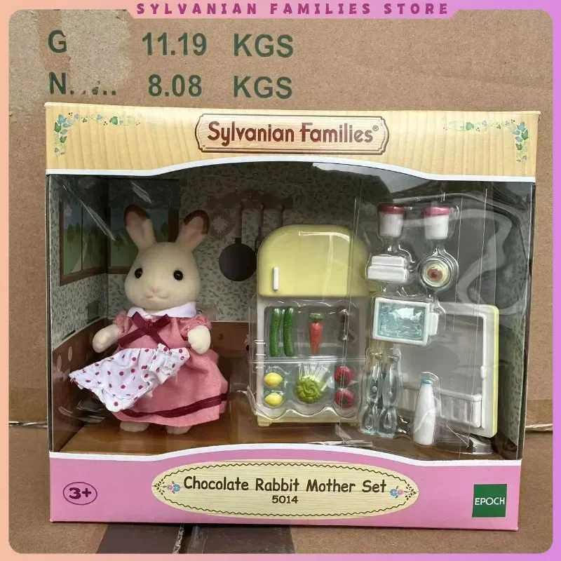 

Sylvanian Families Chocolate Bunny Mom Furniture Set girl doll toys Kawaii Cute Doll Model Kids Toys Birthday Gifts For Girl