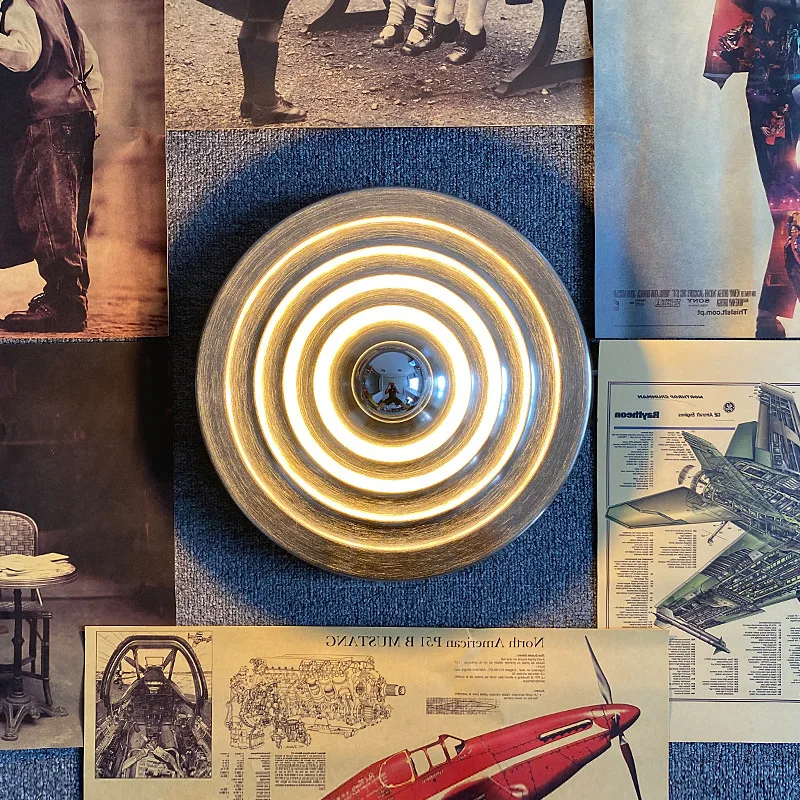 Bauhaus Deckenleuchte, antike UFO-Wanddekoration, kreisförmige Wasserwellen-Designlampe für Schlafzimmer, Flur, Wohnzimmer, Heimbeleuchtung