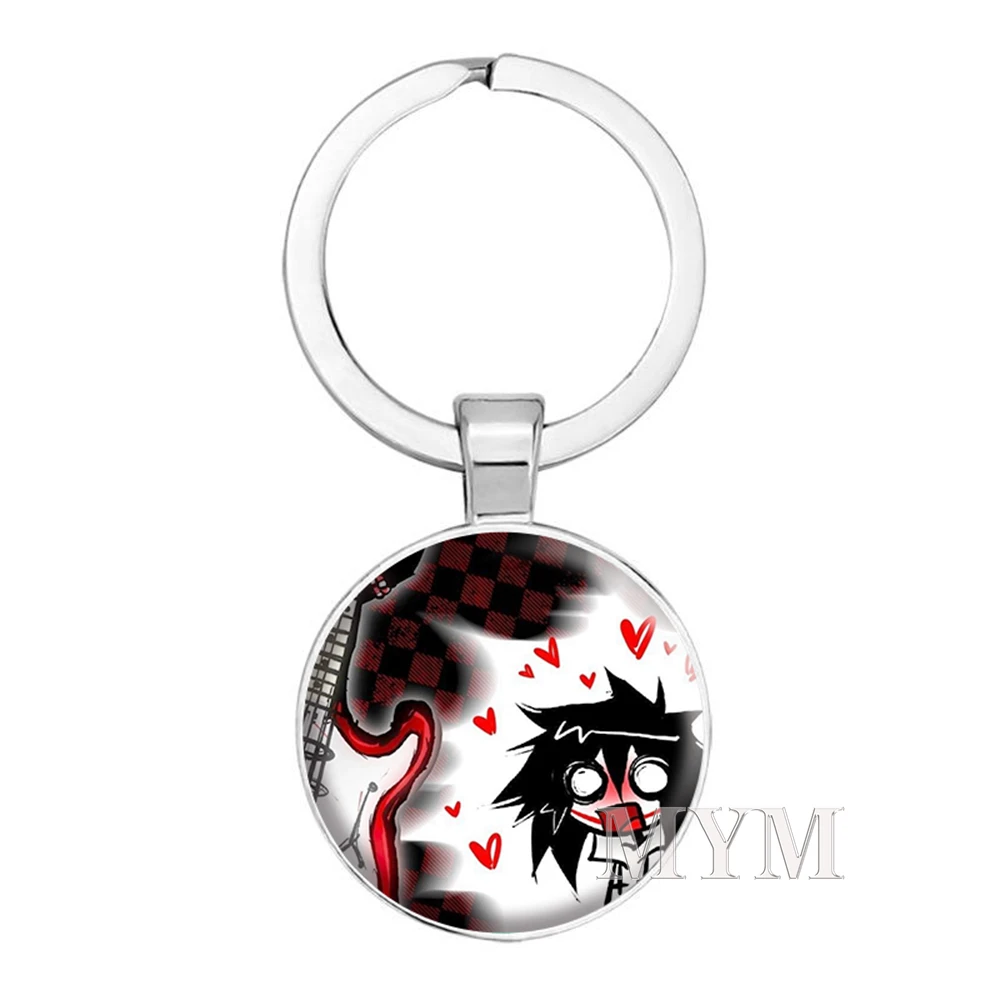 Horror Game Creepypasta Keychain Ticci Toby Game Character Anime Key Chain Bag Decor KeyRing Accessories Fans Gifts