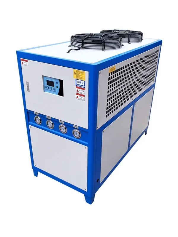 Small industrial oil cooler hydraulic mold 5P air cooled shell tube electroplating refrigeration ice water machine