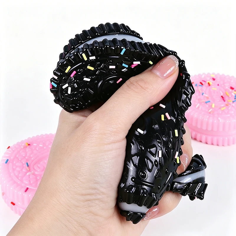 Squishy Simulation Oreo Stress Ball Squeeze Toys Creative Cookie Super Soft Fidget Toy ASMR Sensory Anti Stress Toys for Adults - view 6