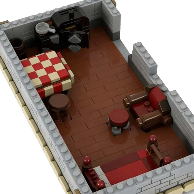 940-teiliges City Street Red Faction Cottage MOC Anpassbares Modulares Baustein-Set Beliebtes Kinder-Design DIY Spielzeug Weihnachtsgeschenk