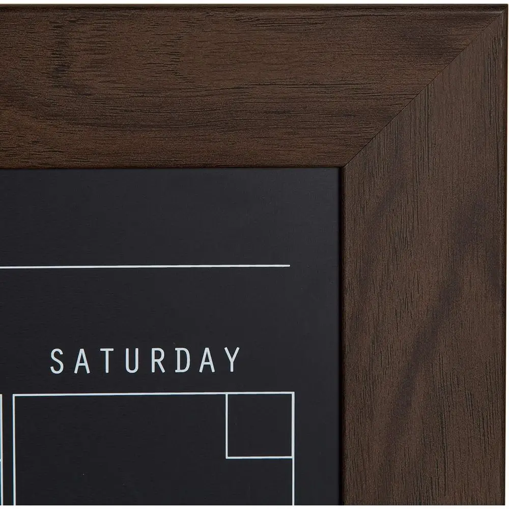 تقويم سبورة مغناطيسية مقاس 18 × 27 من خشب الجوز، إطار مخطط شهري #3