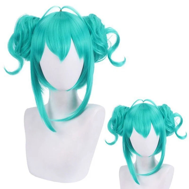 

Women Wig Light Green Wig Girl Hair Wig Short Ladies Wig+Ponytails