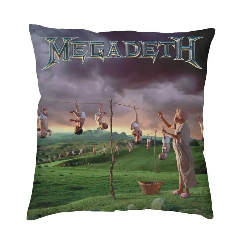 Megadeths Rock Band Cushion Cover Double Side Print Heavy Metal Band Throw Pillow Case Living Room Pillowcase Home Decorative