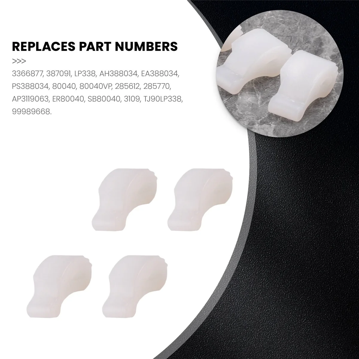 Substituição Washer Agitator Dogs, Substitui Arruelas, Substitui 285612 285770, Ajuste exato para Whirlpool e Kenmore, 80040, 12 Pack