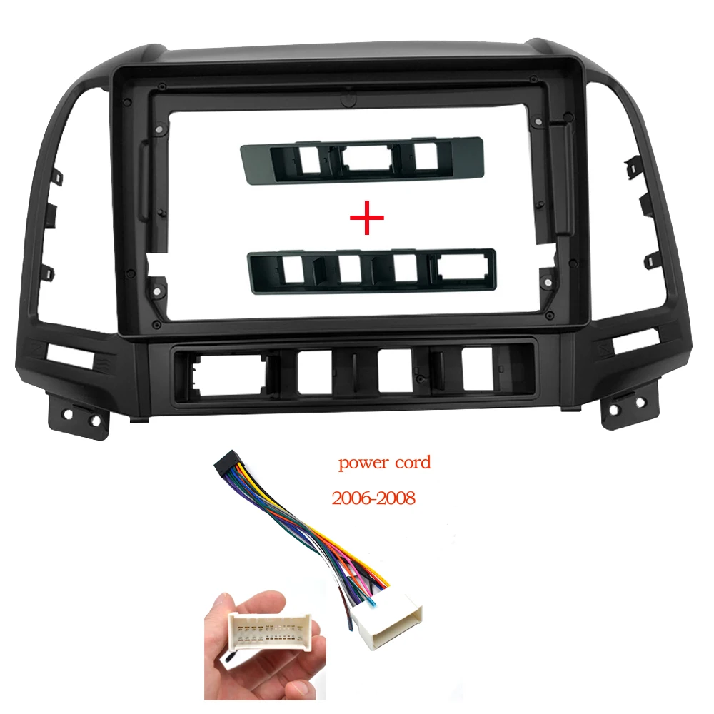 RSNAVI Car Radio Installation GPS Plastic Fascia Panel Frame and Cable for HYUNDAI Santa Fe IX45 2006~2012 Dash Mount Kit 2 Din