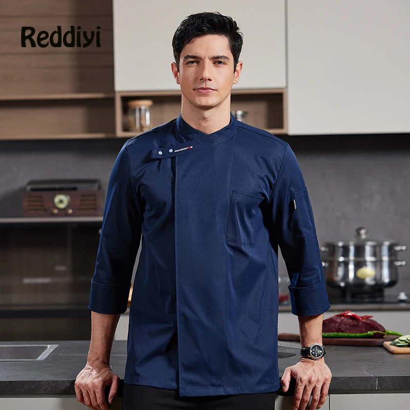 Kochuniform 3-teiliges Set Großhandel Unisex Küchenschürze Kochmütze Bäckerei Catering Arbeit Langarm Kochhemd Kellner Arbeitskleidung
