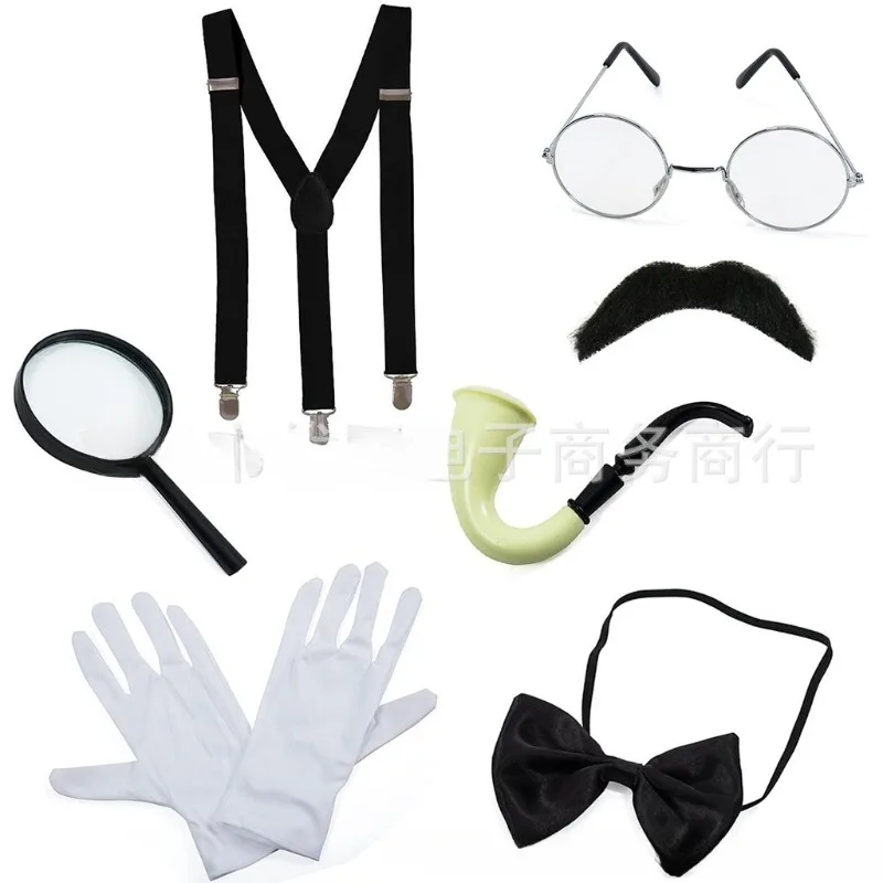 Bewaker cosplay kostuum inclusief zwarte bril oortelefoon badges en stropdas voor volwassen kinderen