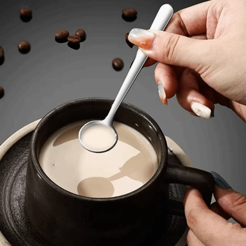 

10 шт., многофункциональная крошечная ложка из нержавеющей стали, прочная нержавеющая мини-кофейная ложка, гладкая поверхность, ложка для приправ, варенье