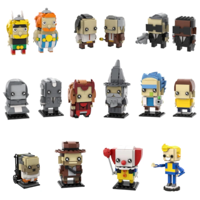 Moc Game Movie Series Brickheadz Action Figure Building Blocks Protagonist Creative Model Set Friends Toys for Children Gifts