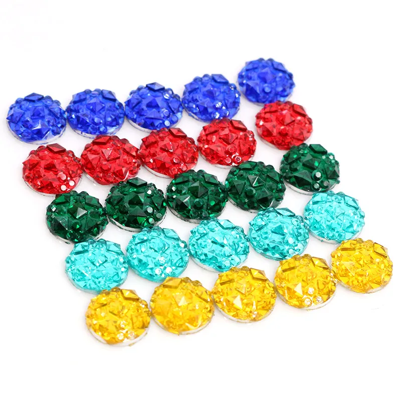 Fashion 8mm 40pcs Blue Yellow Red 5 Colors Natural Baroque Style Flat back Resin Cabochons For Bracelet Earrings accessories