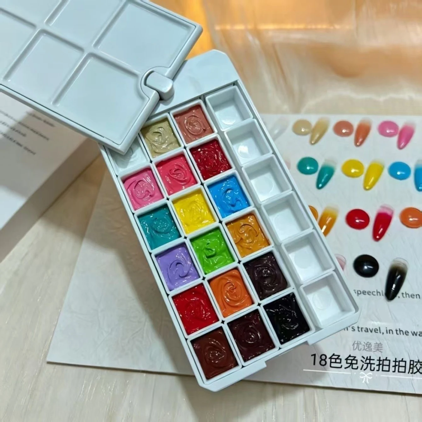 18-Farben-Malpalette Neue Monet-Blumen-Malpalette, Transfermalerei, Blumengel-Lack, geeignet für den DIY-Einsatz im Salon – Detail 11