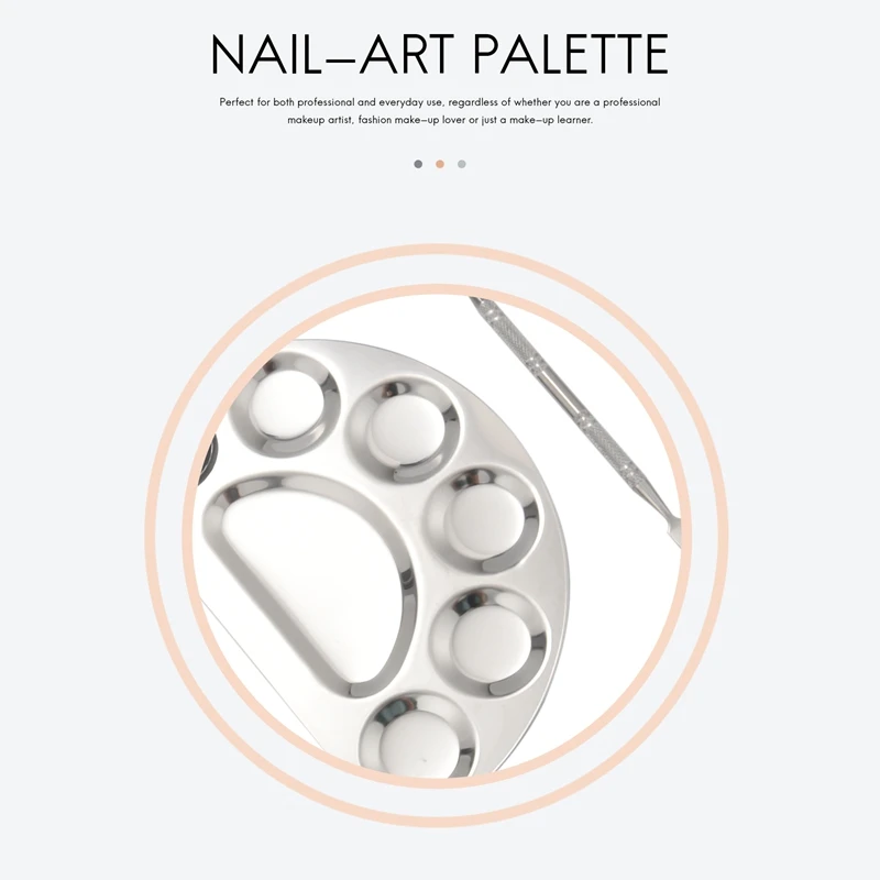 Hot TTKK แต่งหน้าผสม Palette เครื่องสําอางค์สแตนเลส Palette Professional Nail-Art Palette พร้อมไม้พายเครื่องมือ