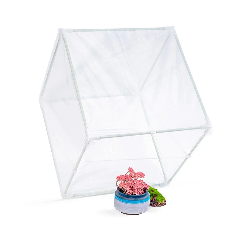 40x40x40cm Transparent Greenhouse for Indoor Plants Balcony Garden Use PE Film Cover Waterproof Dustproof Easy Assembly
