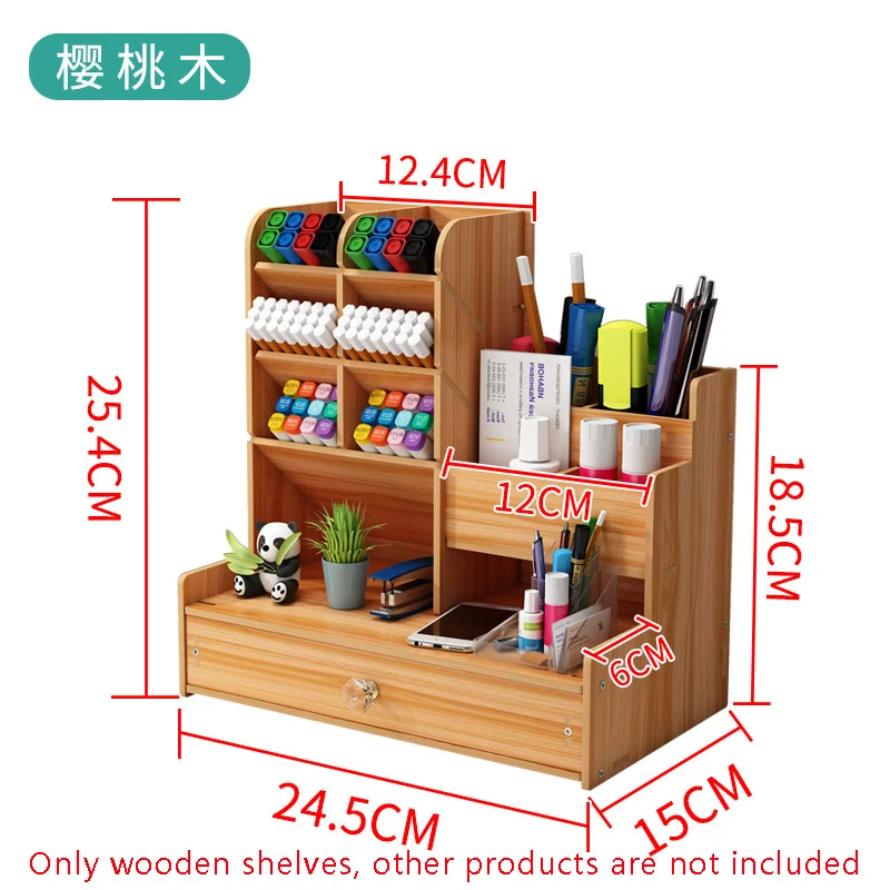 Marker Pen Holder Storage Box Creative Wooden Storage Shelf For Office Desktop DIY Model Accessories Tool Making