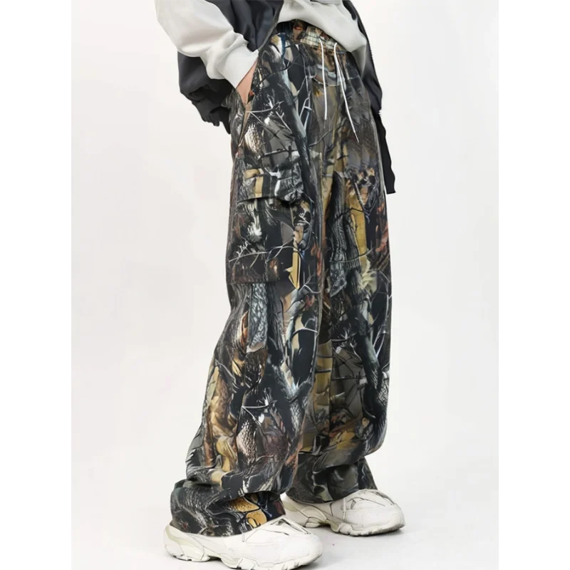 

Карманные эластичные повседневные свободные мужские брюки контрастного цвета с высокой талией и эластичной резинкой