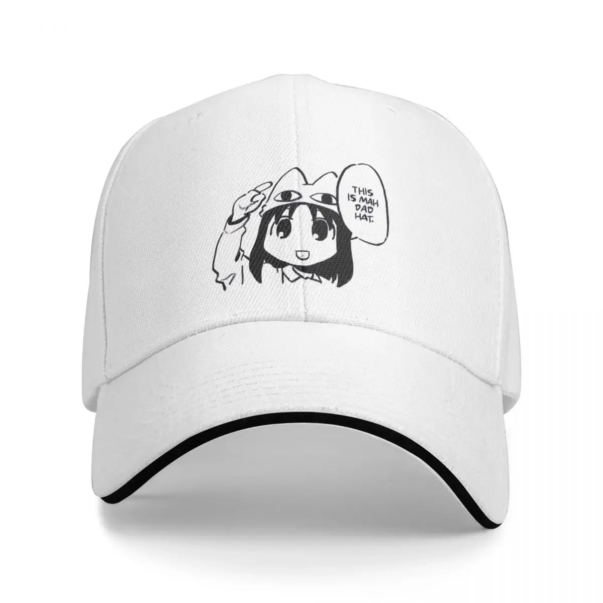 I draw osaka in cafe uniform saying this is mah dad hat / azumanga daioh Baseball Cap black Luxury Woman Men's