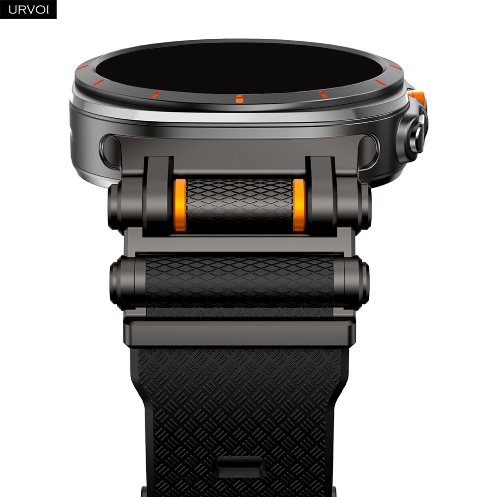 URVOI band for Galaxy Watch Ultra 2 1 47mm Liquid silicone rubber strap secure pin buckle easy fit Stress-relief rotating wheel