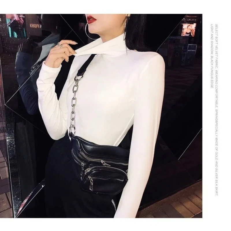 Sexy Slim All-match Bottoming Shirt Spring Autumn New Long Sleeve Solid Color Simplicity Tops Tees Fashion Casual Women Clothing