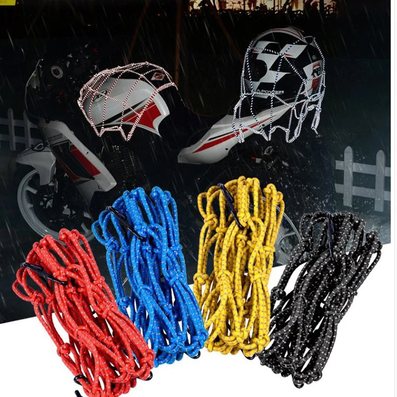 

New Reflective Moto Helmet Mesh Net Motorcycle Luggage Net Protective Gears Luggage Hooks Motorcycle Accessories Organizer