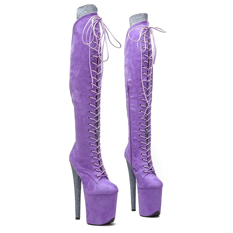 

New 20CM/8inches Suede Upper Modern Sexy Nightclub Pole Dance Shoes High Heel Platform Women's Boots 178