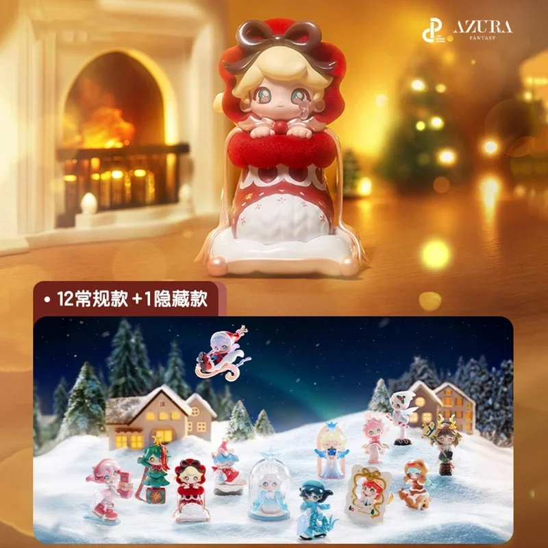 POP MART AZURA Warm Christmas Series Blind Box Anime Action Figure Guess Bag Ornament Home Decor Desktop Dolls Model Girls Gift