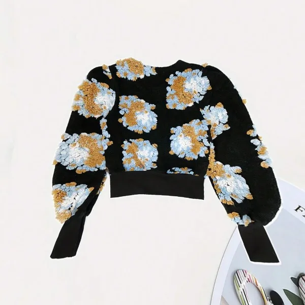 Flower Print Jacket Woman 2025 Winter Spring Autumn New Sports Style Casual Overcoat Loose Bomber Jacket Women Colorblock Coat