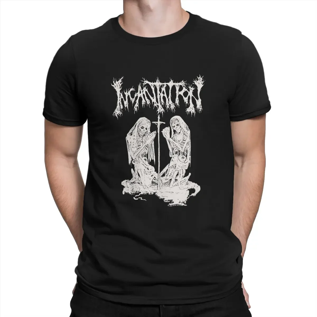 Men Popular Death Metal Band In America T Shirt Incantation 100% Cotton Tops Novelty Short Sleeve O Neck Tees 4XL 5XL T-Shirts