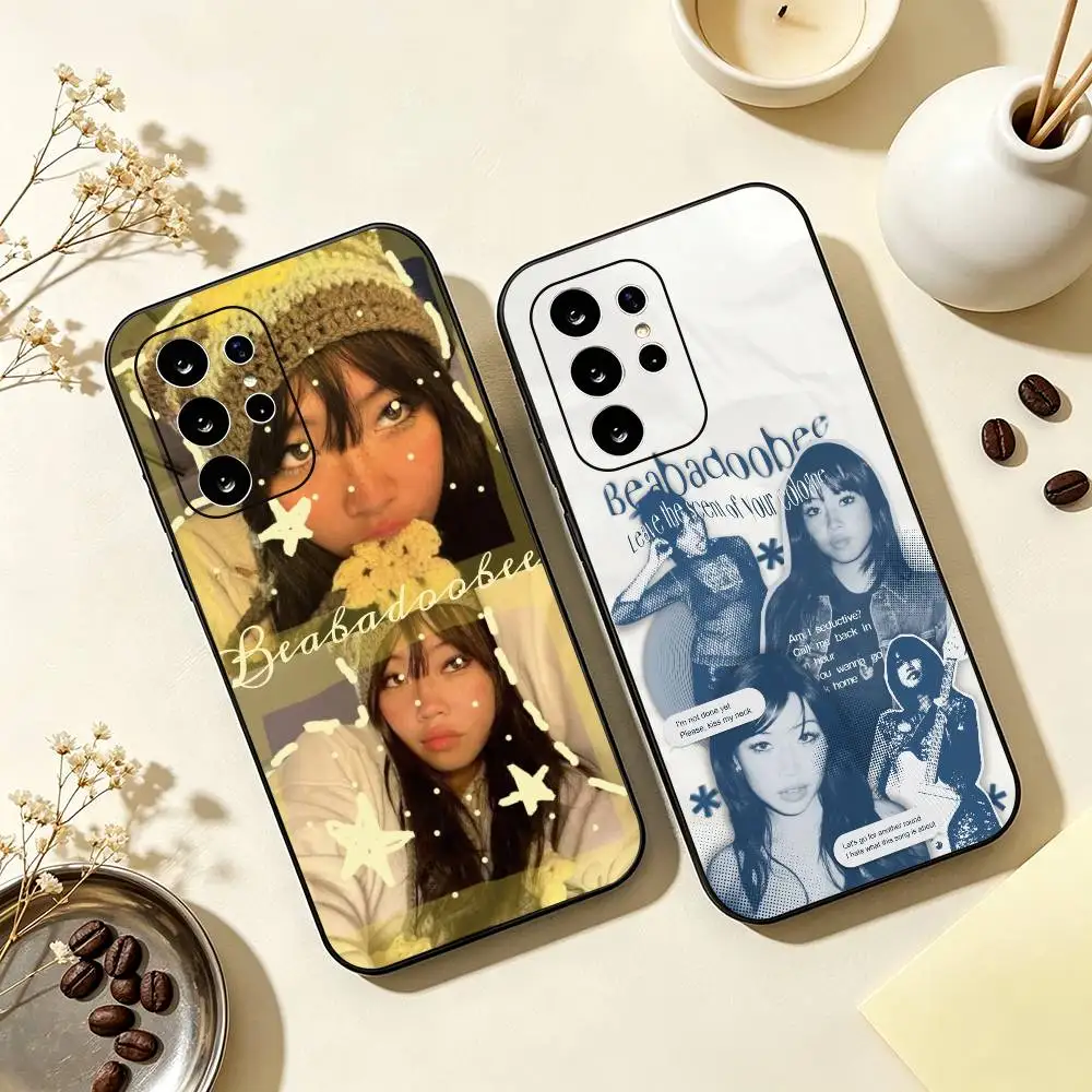 Lovely B-Beabadoobee Singer Artistic Phone Case For Samsung S25 S26 S24 S23 S 25 Ultra Plus FE Soft Black