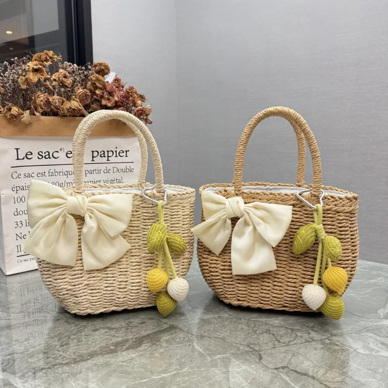

Плетеная соломенная сумка ручной работы 2026 года для женщин, с подкладкой, праздничная, сувенирная, корзина-сумка, высокое качество и эстетичный вид