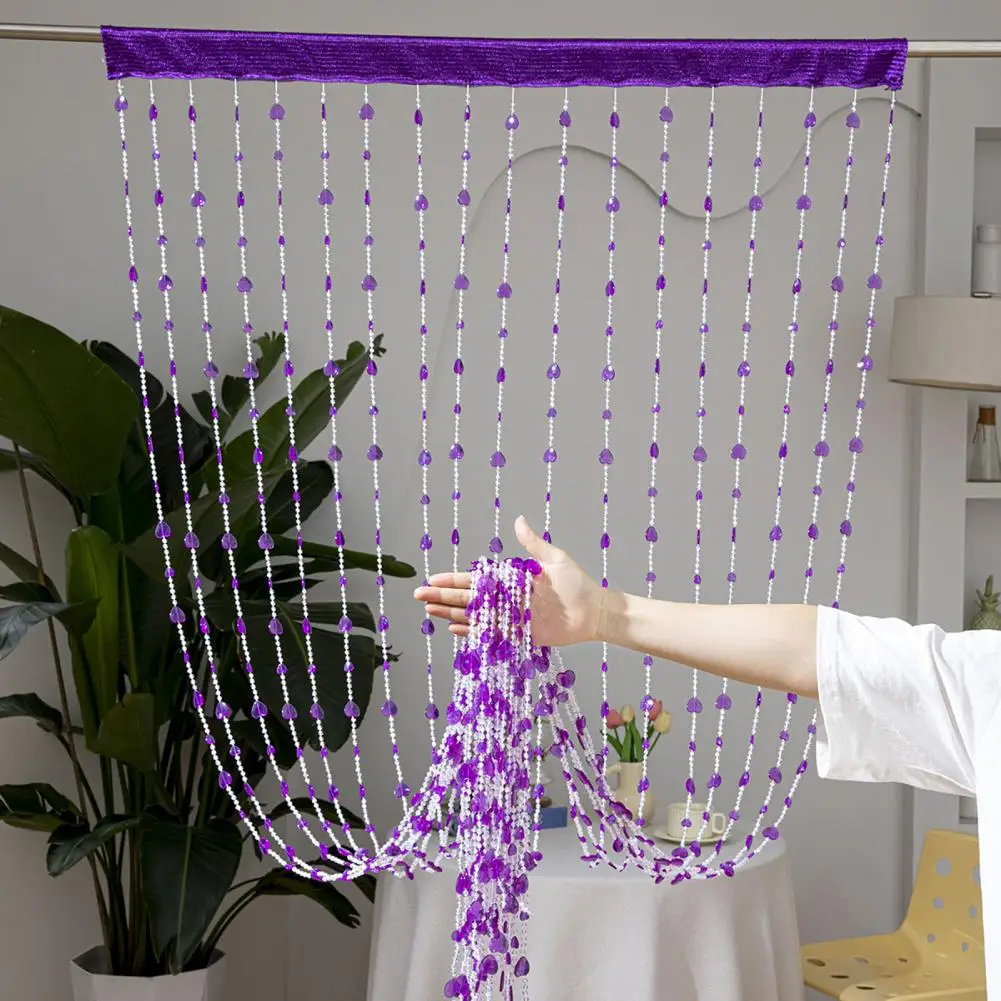

Adjustable Door Curtain Boho Chic Beaded Curtain Room Divider for Room Wedding Decor Love Heart Tassel String Screen Doorway