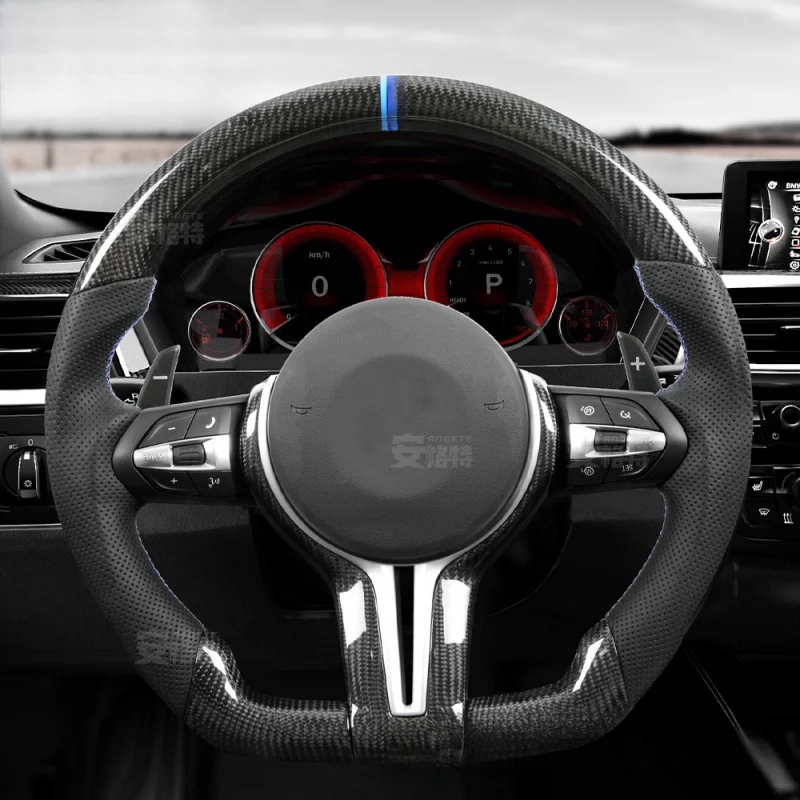 Suitable for BMW 5 Series, 6 Series, 7 Series, M5, M6, M8, F10, F90 modified carbon fiber steering wheel assembly