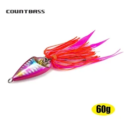 Countbass 60g 2.1oz Japanse Stijl Zoute Rubber Jig met Assist Hook, Inktvis Jigging, Zoutwater Bodem Schip Snapper Vissen Lokken