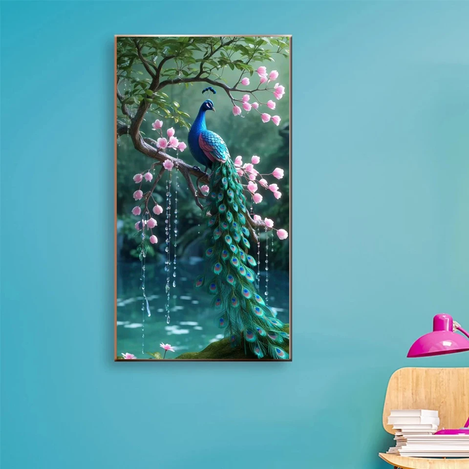 DIY Green Peacock Diamond Painting New Collection 2024 Diamond Embroidery Full Square Round Drill Cross Stitch Home Decor Arts