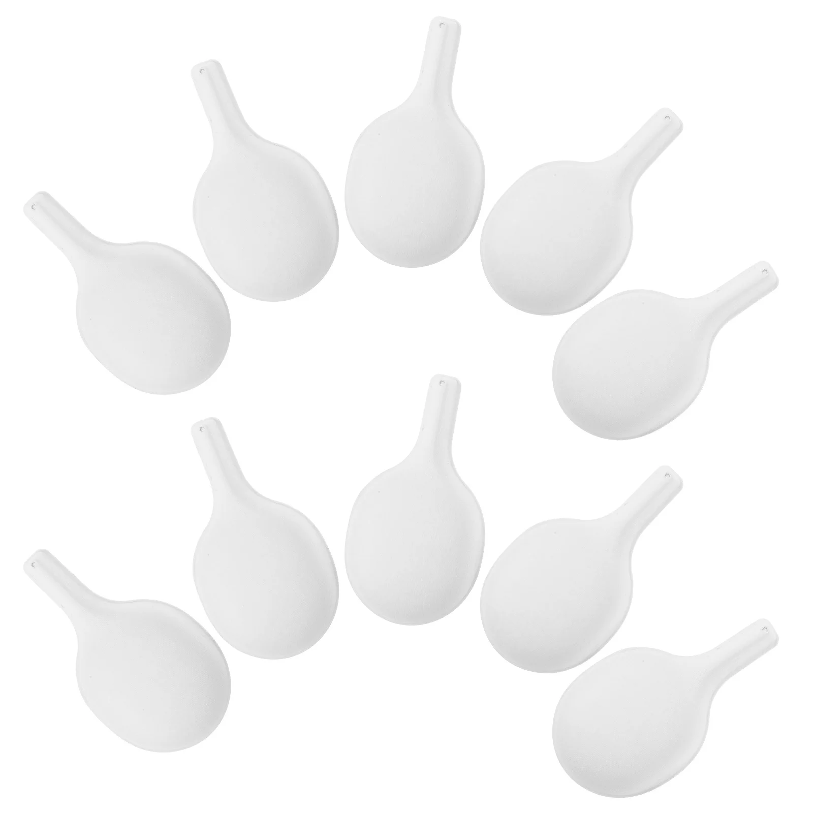 10pcs Blank Paper Spoon Craft Kit For Diy Painting Projects Art Supplies Decorative Unpainted Spoons Handicraft