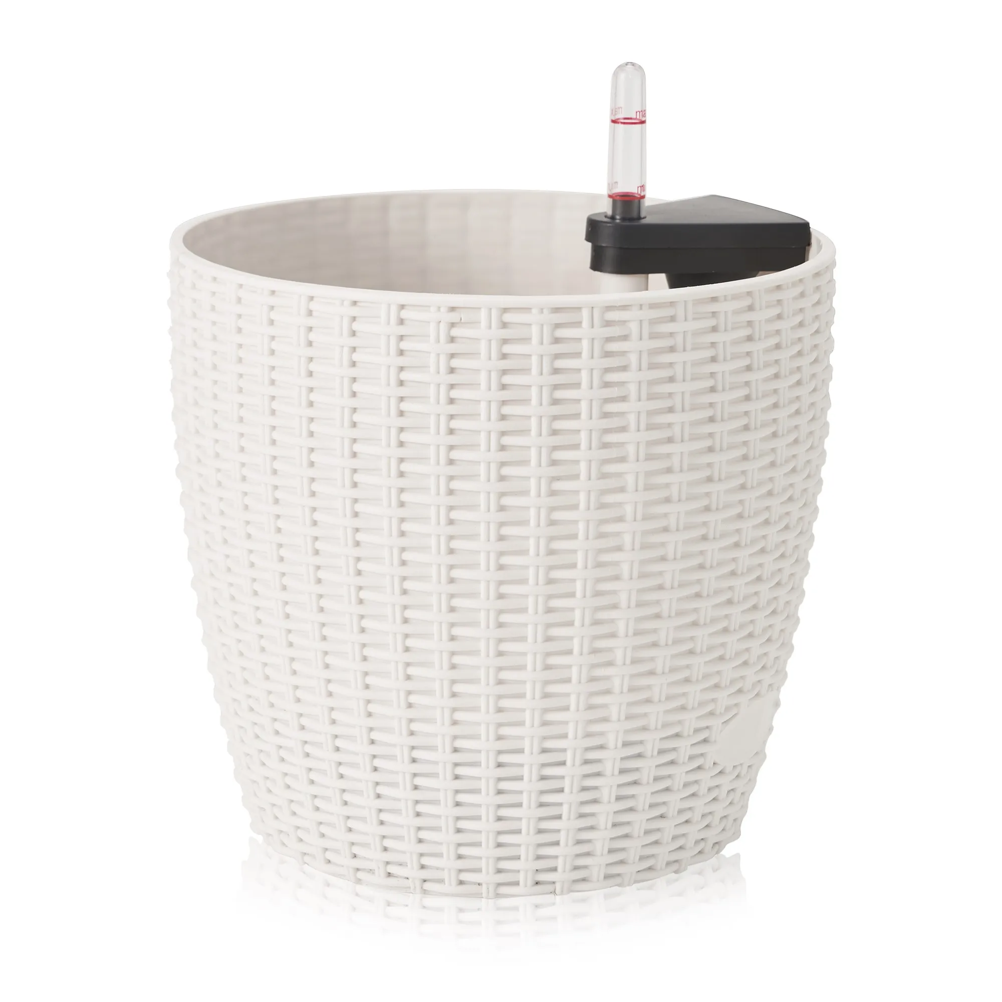 

8.46inch Plastic Rattan Flower Pot Planter Self-watering for Garden and Home Decorations