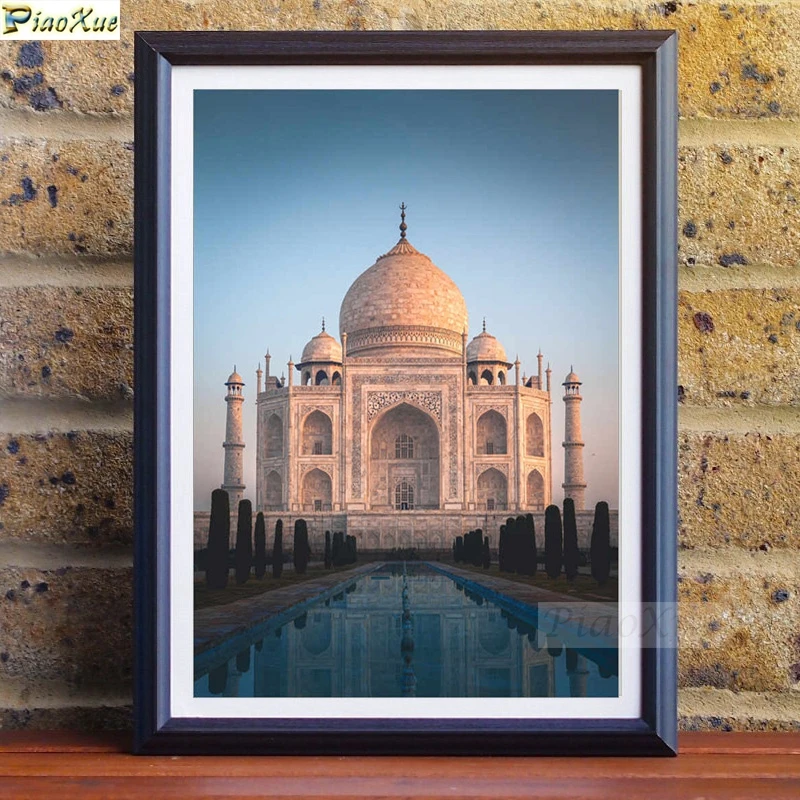 Taj Mahal 5D diament malarstwo indie Park dekoracje Rhinestone mozaika krzyż zestaw do szycia religijne Dome dekoracja domowa przedstawiająca